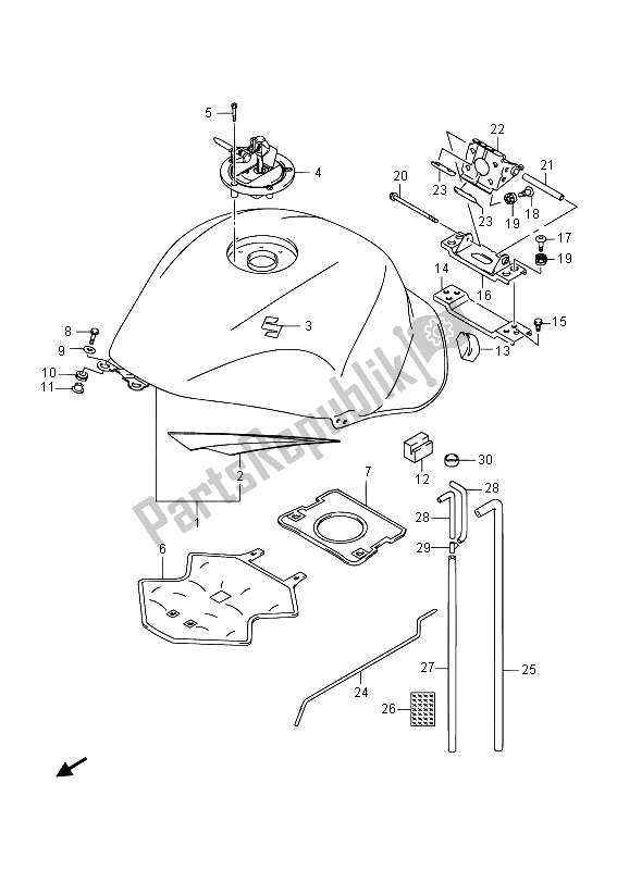 Toutes les pièces pour le Réservoir De Carburant (gsx1300ra E19) du Suzuki GSX 1300 RA Hayabusa 2014