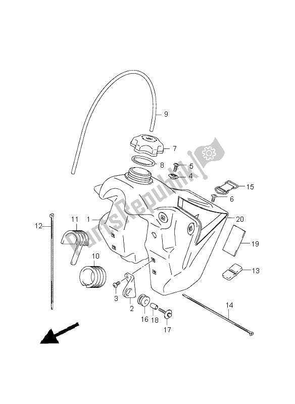 Toutes les pièces pour le Réservoir D'essence du Suzuki RM 125 2004