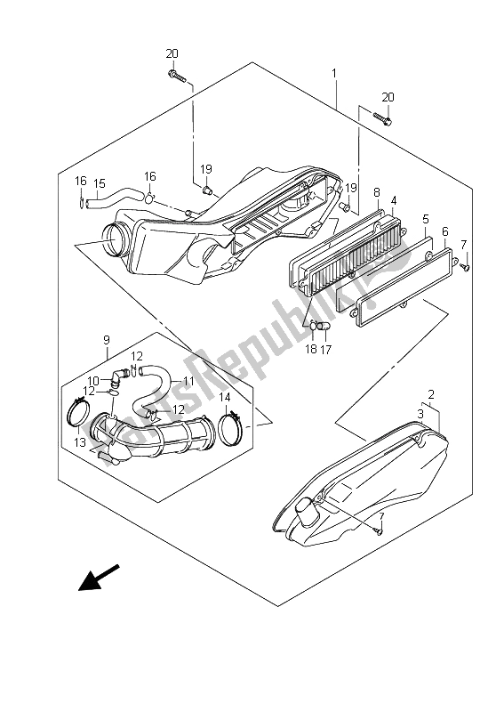 Todas las partes para Filtro De Aire de Suzuki UH 125 Burgman 2011