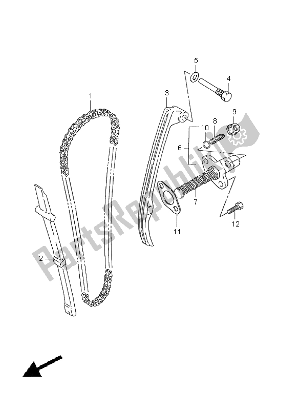 All parts for the Cam Chain of the Suzuki GN 125E 2001