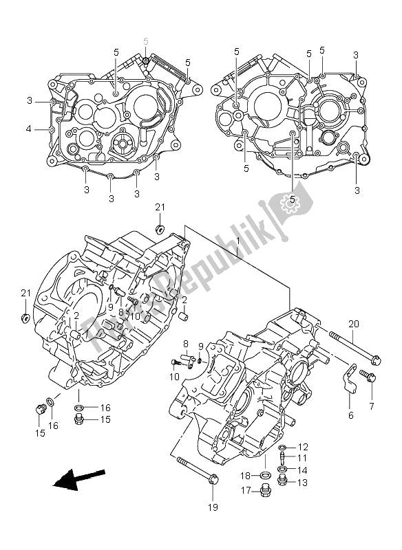 Todas as partes de Bloco Do Motor do Suzuki VL 125 Intruder 2000