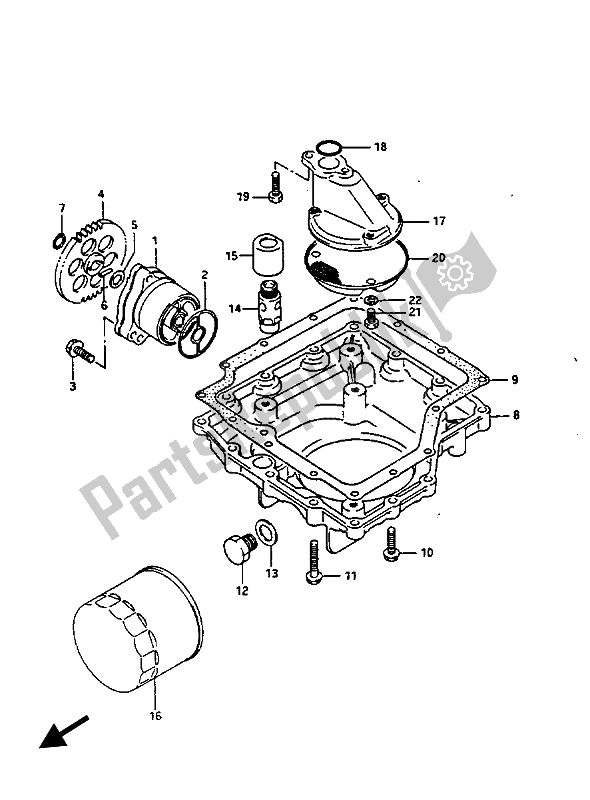 Todas las partes para Bomba De Aceite de Suzuki GV 1400 GD 1988