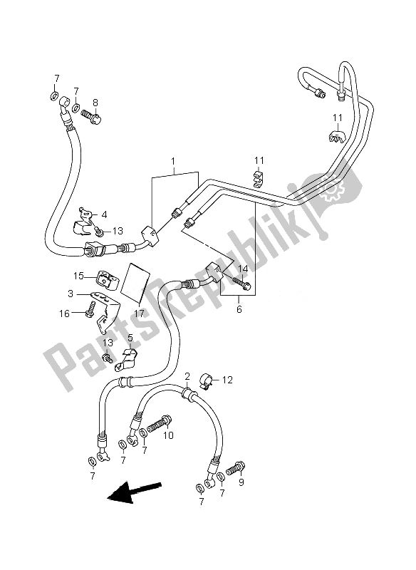 Tutte le parti per il Tubo Freno Anteriore (gsr600a-ua) del Suzuki GSR 600A 2010