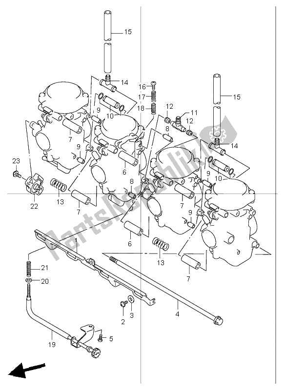 Alle onderdelen voor de Carburateur Montage van de Suzuki GSF 1200 NS Bandit 2002