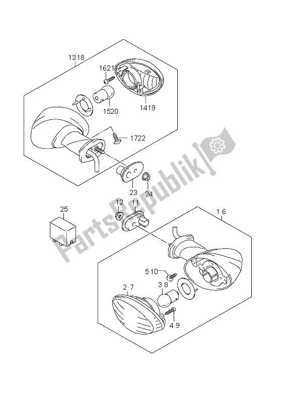 Toutes les pièces pour le Feu Clignotant (gsf1250a E21) du Suzuki GSF 1250A Bandit 2011