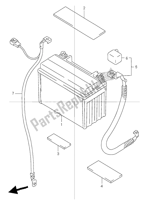 Todas as partes de Bateria do Suzuki GSF 600 NS Bandit 2001