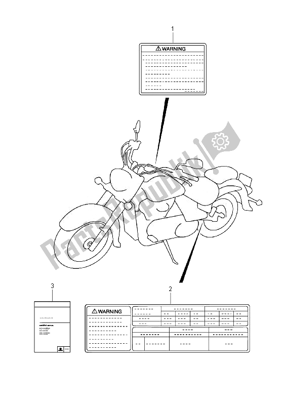 Todas las partes para Etiqueta (vl800 E02) de Suzuki VL 800 CT Intruder 2014