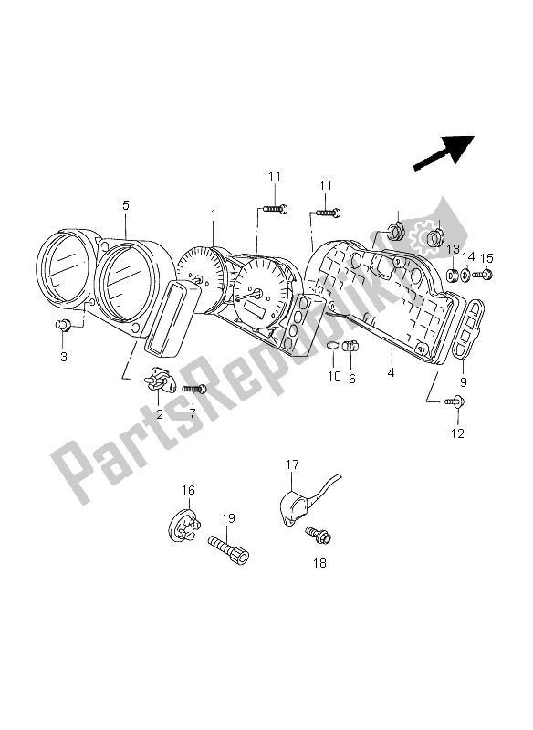 Alle onderdelen voor de Snelheidsmeter van de Suzuki GSX R 600 1998