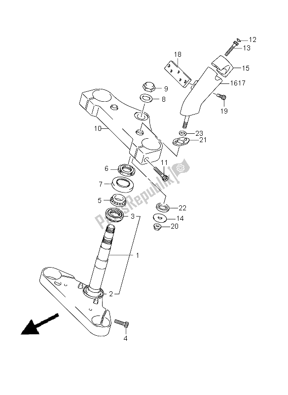 All parts for the Steering Stem of the Suzuki VZ 800Z Intruder 2009