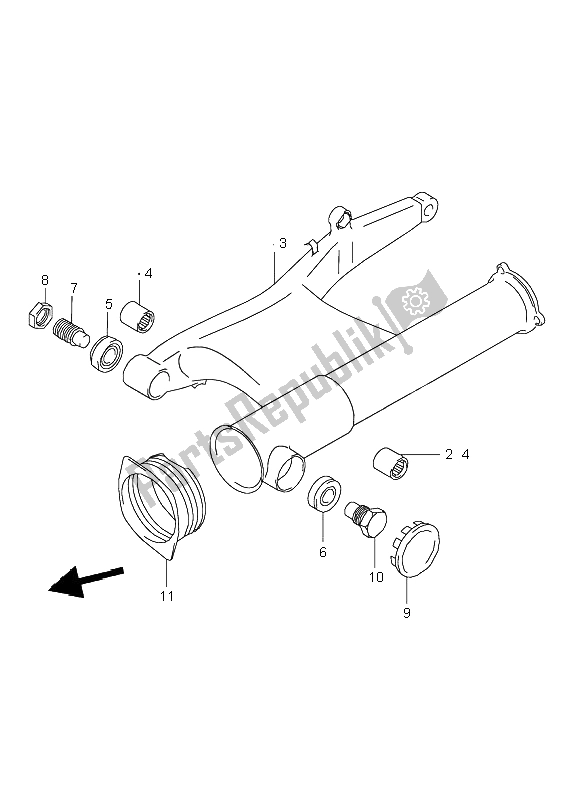 Toutes les pièces pour le Bras Oscillant Arrière du Suzuki VL 1500 Intruder LC 2004