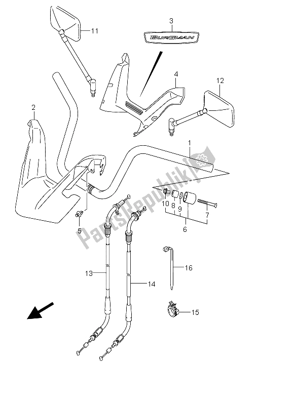 Todas las partes para Manillar (an400) de Suzuki Burgman AN 400S 2006