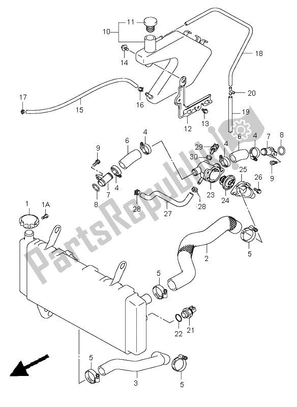 Tutte le parti per il Tubo Del Radiatore del Suzuki SV 1000 NS 2005