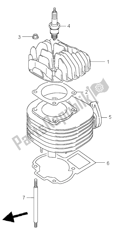 Wszystkie części do Cylinder Suzuki LT 80 Quadsport 2002