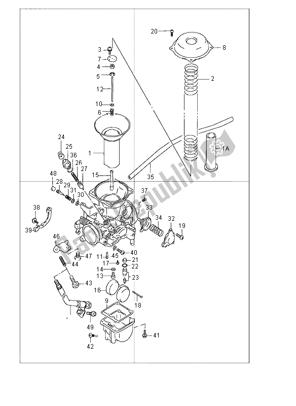 All parts for the Rear Carburetor of the Suzuki VZ 800 Marauder 1998