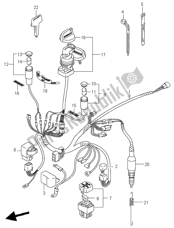 All parts for the Wiring Harness of the Suzuki LT F 160 Quadrunner 2005