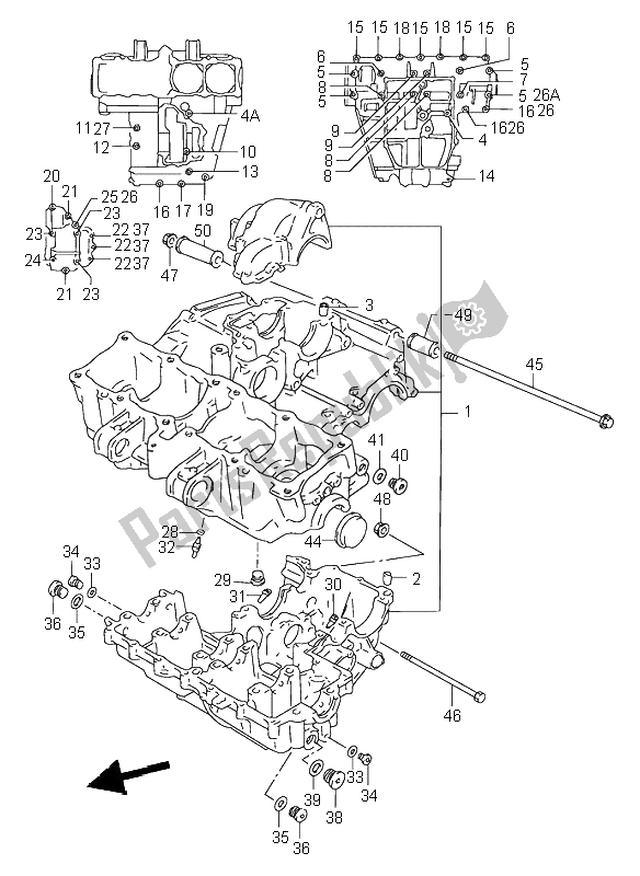 Todas las partes para Caja Del Cigüeñal de Suzuki RF 900R 1998