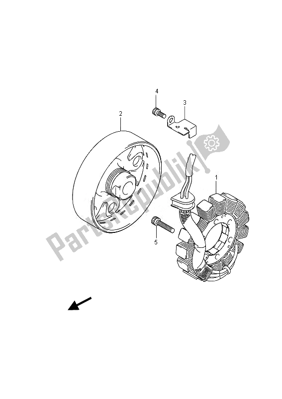 All parts for the Generator of the Suzuki GSX R 1000 2014