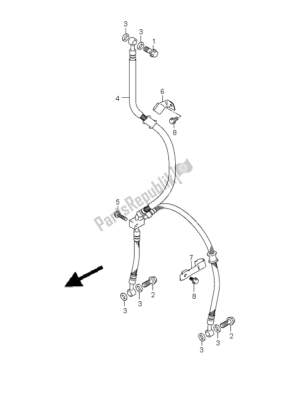 Wszystkie części do Przewód Hamulca Przedniego (sv650s-su) Suzuki SV 650 SA 2010