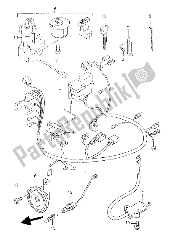 Todas as partes de Chicote De Fiação do Suzuki GZ 125 Marauder 1998