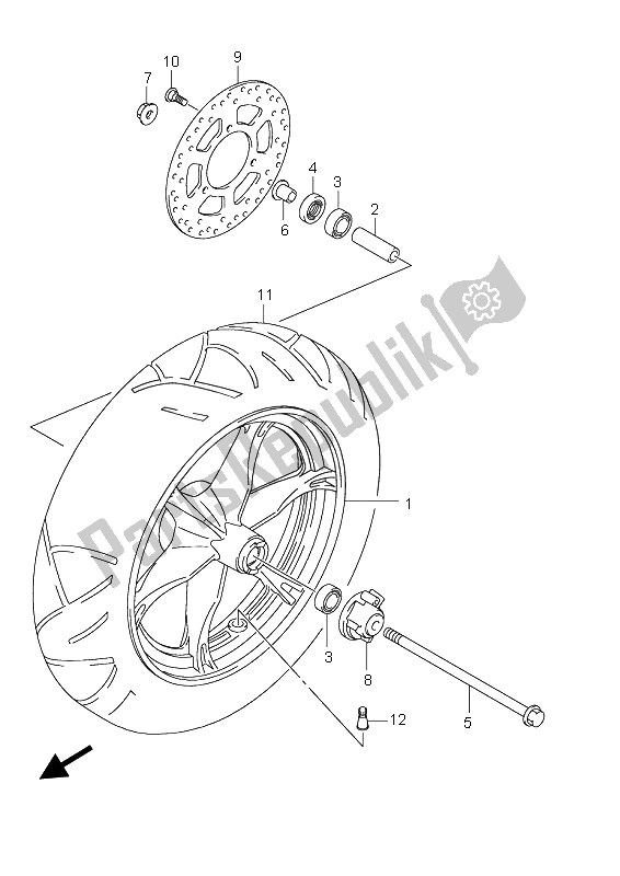 Todas las partes para Rueda Delantera de Suzuki UH 125 Burgman 2008