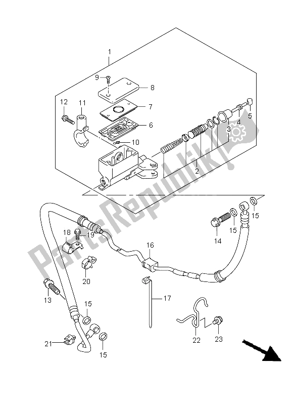 Todas las partes para Cilindro Maestro Del Embrague (gsf650-u-a-ua) de Suzuki GSF 650 Nsnasa Bandit 2008