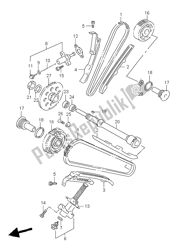 Tutte le parti per il Catena A Camme del Suzuki TL 1000R 1998