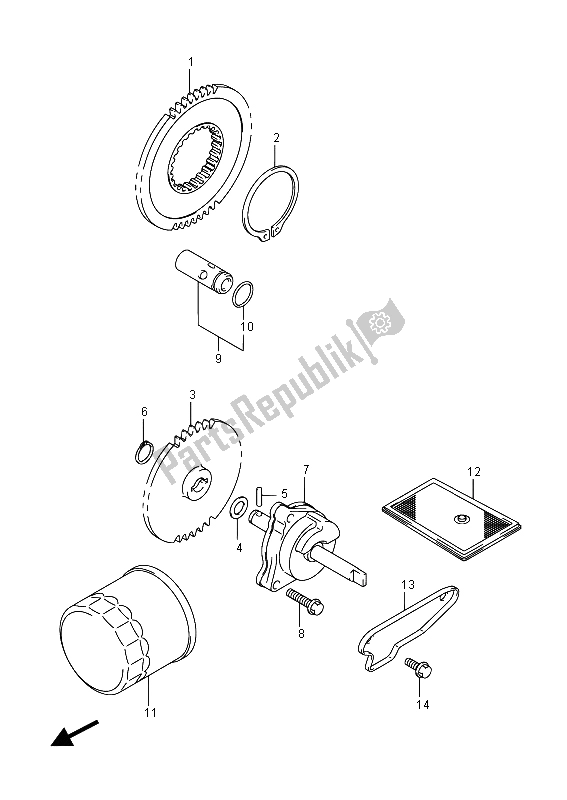 Todas as partes de Bomba De óleo do Suzuki VL 1500 BT Intruder 2015