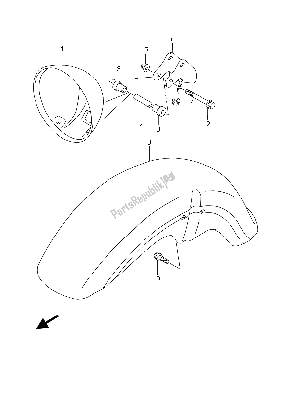 Tutte le parti per il Alloggiamento Del Proiettore del Suzuki GZ 250 Marauder 2005