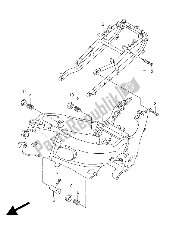 Tutte le parti per il Telaio del Suzuki GSX 1300R Hayabusa 2008