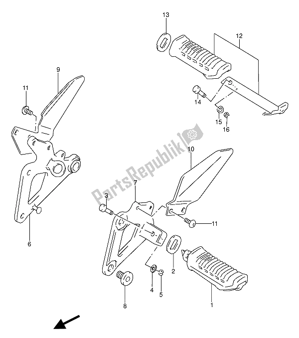 Toutes les pièces pour le Repose Pieds du Suzuki GS 500 EU 1992