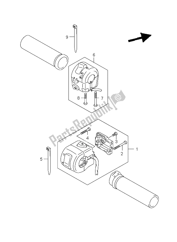 Tutte le parti per il Interruttore Maniglia del Suzuki C 1500 VL 2009