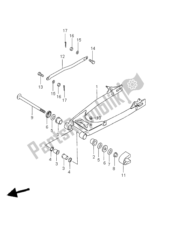 Tutte le parti per il Braccio Oscillante Posteriore del Suzuki GN 125E 1996