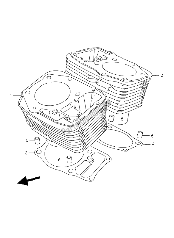 All parts for the Cylinder of the Suzuki VL 1500 Intruder LC 2001