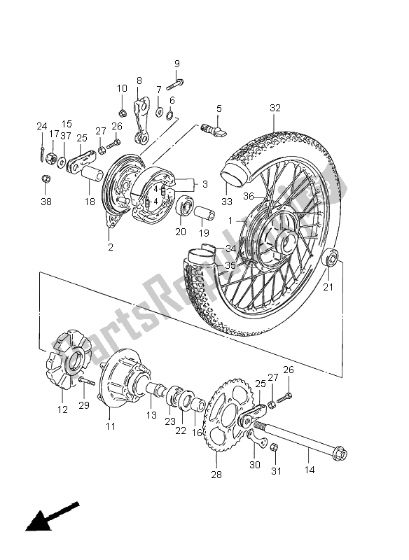 Tutte le parti per il Ruota Posteriore (gn125) del Suzuki GN 125E 1997