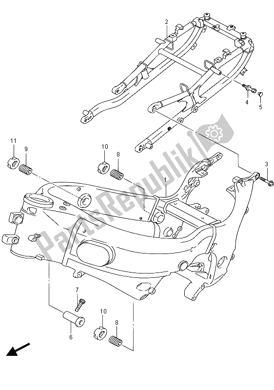 Toutes les pièces pour le Cadre du Suzuki GSX 1300 RA Hayabusa 2015