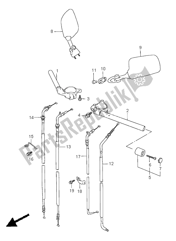 Toutes les pièces pour le Guidon du Suzuki GSX R 600 1998