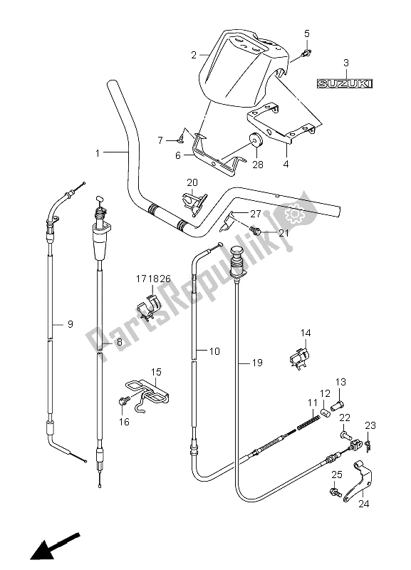 All parts for the Handlebar of the Suzuki LT F 250 Ozark 2010
