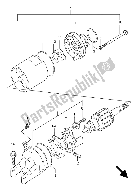 Todas as partes de Motor De Arranque do Suzuki GSF 600N Bandit 1995