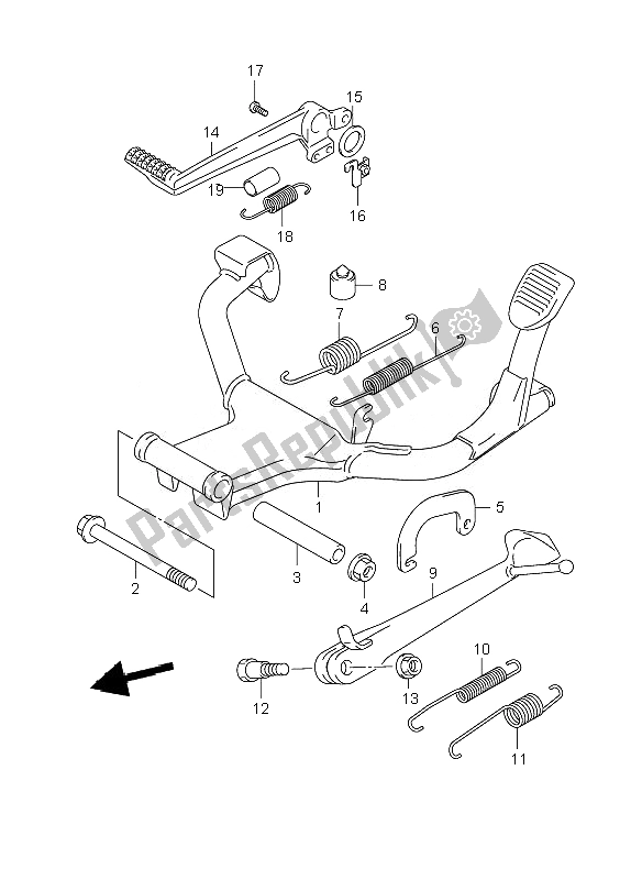 All parts for the Stand of the Suzuki GSF 1250 SA Bandit 2010