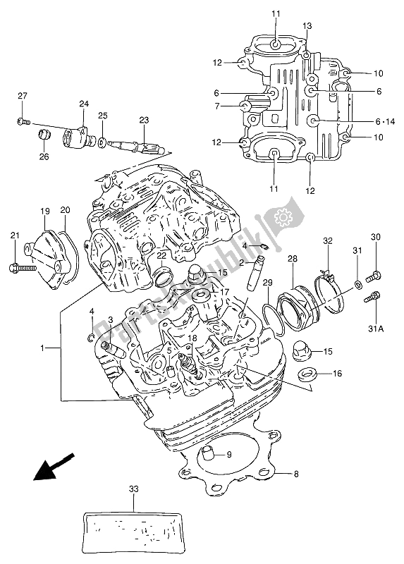 Wszystkie części do G? Owica Cylindra Suzuki GN 250E 1991