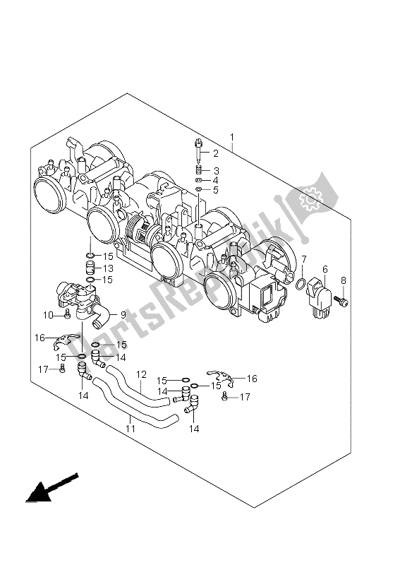 Tutte le parti per il Corpo Farfallato del Suzuki GSX 1250 FA 2011