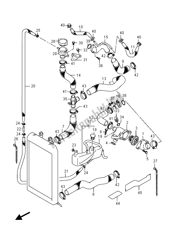 Toutes les pièces pour le Durite De Radiateur (e02) du Suzuki VL 1500 BT Intruder 2015