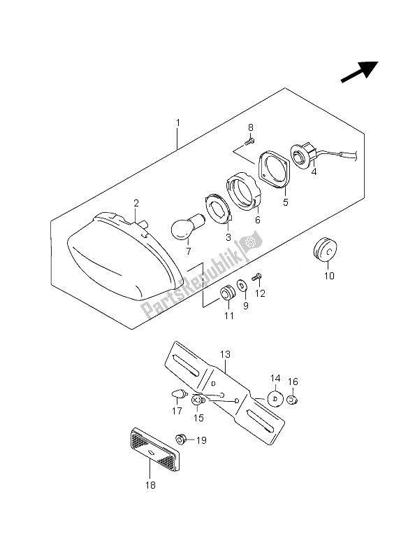 Todas las partes para Luz De Combinación Trasera de Suzuki GZ 125 Marauder 2007