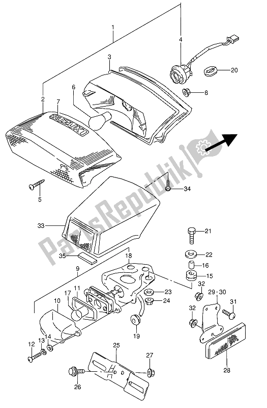 Alle onderdelen voor de Achterlicht van de Suzuki GSX 600 FUU2 1989