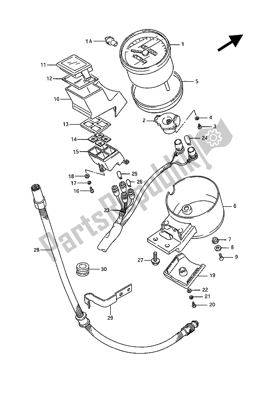 All parts for the Speedometer of the Suzuki VS 1400 Glpf Intruder 1994