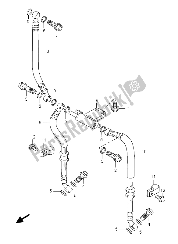 Todas as partes de Mangueira Do Freio Dianteiro do Suzuki GSX 750F 2005