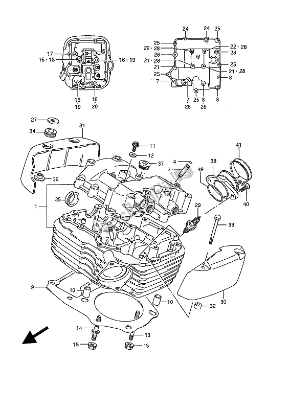 Wszystkie części do G? Owica Cylindra (ty?) Suzuki VS 1400 Glpf Intruder 1992