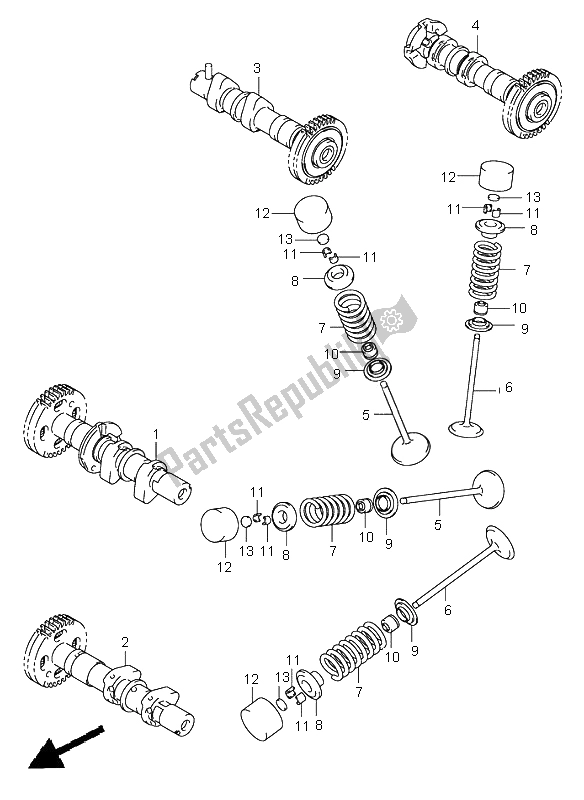 All parts for the Camshaft & Valve of the Suzuki DL 1000 V Strom 2006