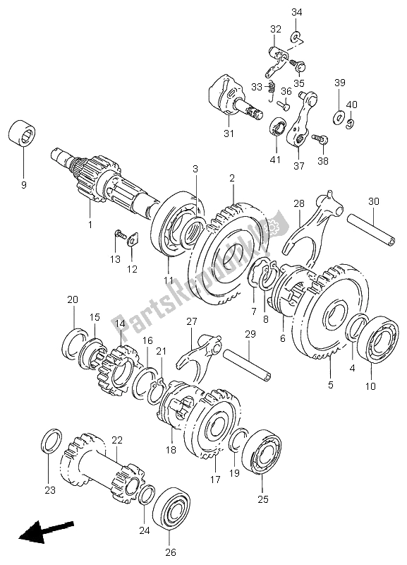 Tutte le parti per il Trasmissione (2) del Suzuki LT F 300F Kingquad 4X4 2000