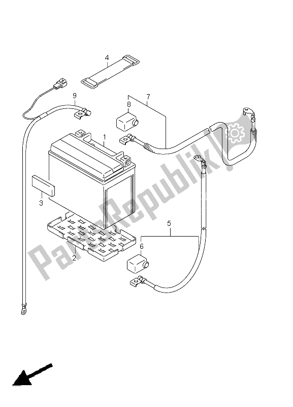 All parts for the Battery of the Suzuki LT F 250 Ozark 2012